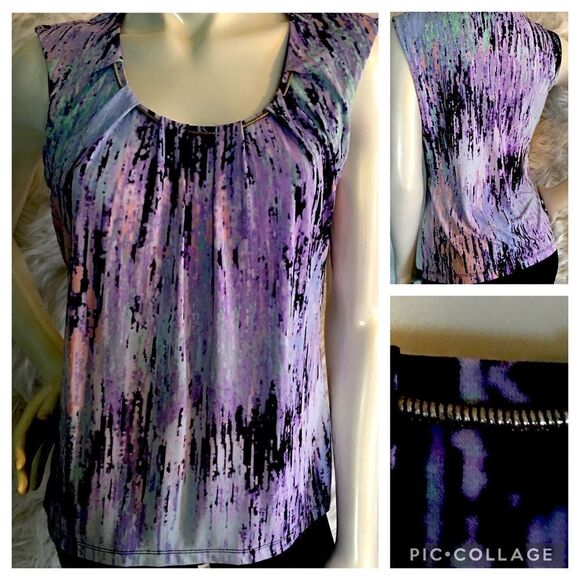 Calvin Klein Poly spandex Necklace Tank Blouse - Picture 1 of 7